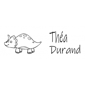 TAMPON TEXTILE Protoceratops  38 x 14 mm personnalisable