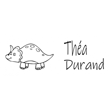 TAMPON TEXTILE Protoceratops  38 x 14 mm personnalisable