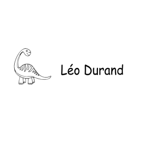 TAMPON TEXTILE Diplodocus 38 x 14 mm personnalisable